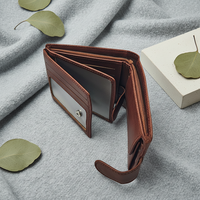 Portefeuille en cuir véritable vintage sur mesure avec fenêtre transparente pour carte d'identité, porte-cartes à trois volets, porte-permis de conduire multiple