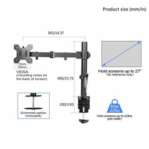Dual LCD Monitor Laptop Stand Full Motion Gas Spring <b>Desk</b> Clamp Aluminum Steel Monitor Arm for <b>Computer</b> Dual Monitor Laptop - Product Image 3