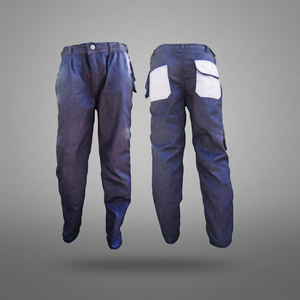 Unisex Dark Blue Mid Waist Lightweight Winter <b>Work</b> <b>Pants</b> Utility Trousers Multi Pocket Industrial Use <b>Cargo</b> <b>Pants</b> - Product Image 6