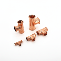 Conector en T de Cobre Puro al 99.9% con Contenido de Cobre, Estándar Europeo, de Diámetro Igual, Tipo M, para Tuberías de Agua