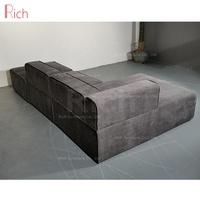 Modernes Minimalistisches Stoff-Ecksofa Modulares Sektionalsofa mit Chaiselongue für Zuhause, Apartment, Wohnzimmer, Hotel, Büro, Lobby