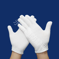 Gants en tissu blanc de haute qualité, anti-transpiration, à mécanisme élastique, pressés à la machine, pour usage automobile, avec poignet tricoté, protection du travail (12)