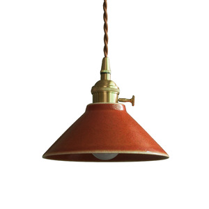 Lamp Tasty Ceramic Pendant <b>Light</b> Chicken Blood Red Glaze E27 Single Head For Tea Room Dining Room - Product Image 5