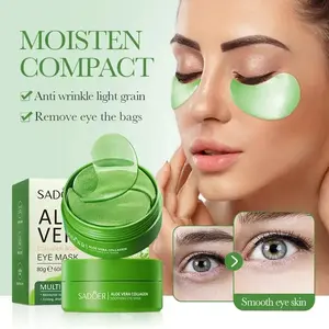 SADOER Aloe Collagen Beruhigende Augen maske Feuchtigkeit Kristall Anti-Augenringe Augenklappe Für die Augenhaut pflege