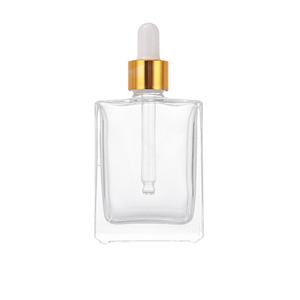 Empty 30ML 50ML FrostedVSquare Rectangle Essential Oil Serum <b>Glass</b> <b>Dropper</b> <b>Bottle</b> - Product Image 4