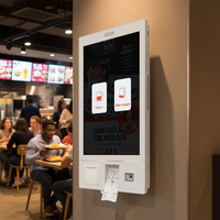 Terminal de commande et de paiement en libre-service pour restauration rapide KFC, écran tactile 23,6 pouces, compatible SDK, multi-paiements, sur pied