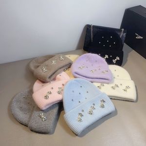 Thạch Ngọc Trai Bow Đan Beanie Mùa Đông Ấm Beanie Đồng Bằng Beanie Trượt Tuyết Mũ Mềm Mại Ấm Áp Rắn Của Phụ Nữ Đan Mũ - Product Image 4