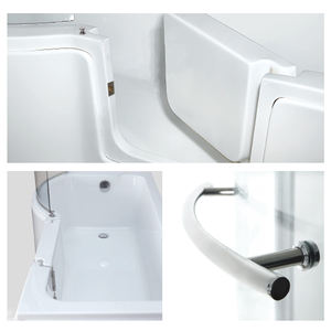 Mandrex Hot Sale Moderne freistehende umwelt freundliche Acryl Rechteck begehbare Abtropffläche Massage 60gal Kapazität Weiß Einweichen - Product Image 4