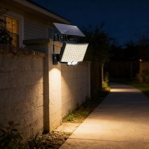 โคมไฟติดผนังพลังงานแสงอาทิตย์ 106LED รีโมทคอนโทรล ไฟสวนตรวจจับการเคลื่อนไหวของมนุษย์ - Product Image 3