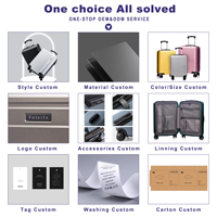 2024 personnalisable Logo chariot bagages Offre Spéciale étui rigide Durable ABS + PC Spinner roues TSA serrure résistant à l'eau poids léger