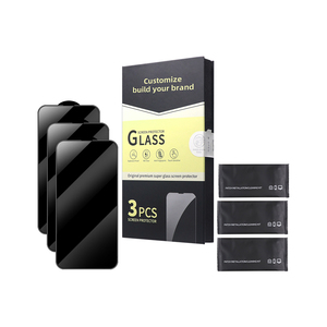 Protector de pantalla de vidrio templado transparente ultrafino 9H 2.5D HD, paquete de 3 con película protectora de logotipo personalizado para teléfonos móviles - Product Image 1