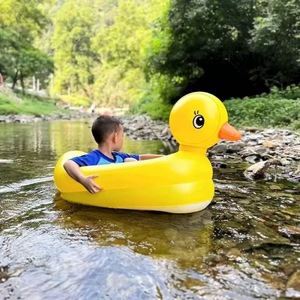 Inflable pequeño pato amarillo fila flotante cama engrosada PVC lavabo de agua de juguete para piscinas y natación para niños - Product Image 4