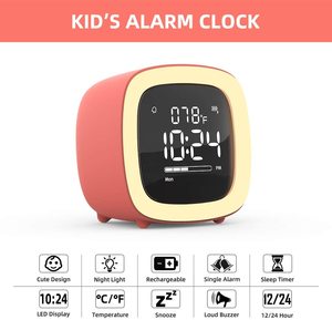 นาฬิกาปลุกตั้งโต๊ะแบบดิจิตอลสำหรับเด็กทีวีนาฬิกาปลุกทำงานด้วยแบตเตอรี่แบบชาร์จไฟได้ - Product Image 2