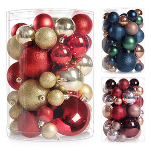 Adornos para Árbol de Navidad, Bolas de Plástico de 3cm, 4cm y 8cm con Lentejuelas y Gráficos Decorativos - Product Image 5