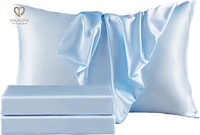 Parure de lit 4 pièces de luxe léger 200TC en polyester 100% rafraîchissant, personnalisable, avec poches profondes, style uni, anti-bactérienne, vente en gros