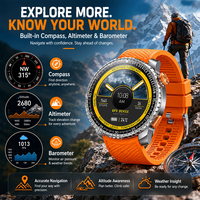 SENBONO MAX88 Herren-Smartwatch: 1,43-Zoll-Vollbildschirm, GPS, Kompass, Multisport-Modi Multifunktionale Runde Smartwatch
