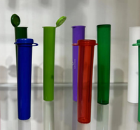 Tube en plastique PP vide de 65 mm, 72 mm, 98 mm, 116 mm avec couvercles à rabat, emballage pour tube de cigarette