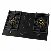 Table de cuisson encastrable à quatre brûleurs à allumage piézoélectrique haute efficacité, surface en verre, écoénergétique, gaz et électrique – Fournisseur
