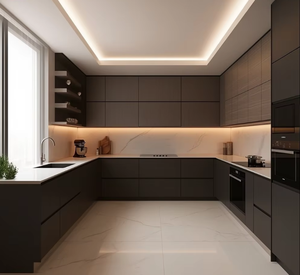 Muebles de Cocina de Diseño Moderno y Lujoso para Hotel, Organizador de Almacenamiento, Juego de Muebles de Cocina Completos de Tablero de Melamina - Product Image 1