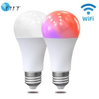 RGB lampu LED pintar dapat diisi ulang E27 bohlam 220V 5W pengendali jarak jauh Dimmable catu daya DC untuk penggunaan rumah kompatibel Android