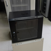 Armoire réseau murale 9U 19 pouces, profondeur 400 mm, porte en verre trempé, noire, tailles personnalisées disponibles