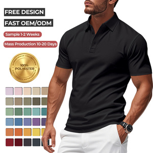 Polo de <span class=keywords><strong>golf</strong></span> athlétique pour homme, coupe ajustée, 100 % polyester, séchage rapide, personnalisable avec logo, vente en gros OEM - Product Image 1