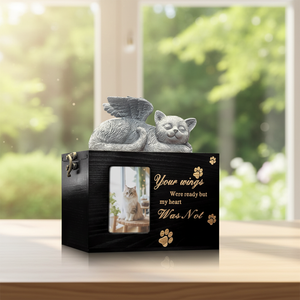 Urn Kayu untuk Abu Jenazah Anjing Kucing dengan Bingkai Foto & Lapisan Flanel Lembut, Urn Kremasi Kenangan, Hadiah Kenang-kenangan Pemakaman - Product Image 6