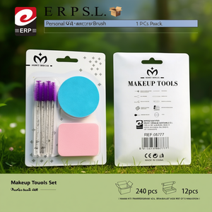 Juego de herramientas de maquillaje con borla para polvos y cepillo para rímel, 12 piezas por paquete - Product Image 3