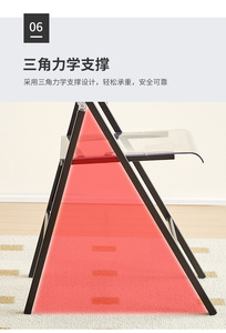 Chaise de salle à manger pliante transparente avec dossier, cadre en alliage d'aluminium, design moderne et minimaliste, durable et robuste, pour l'école et l'extérieur - Product Image 4