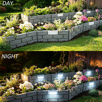 Bordure de jardin effet brique en plastique à frapper, bordure de pelouse aspect bois naturel