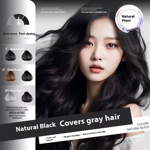 Crema di tinture per capelli a base vegetale nera di alta qualità originale Semi-permanente senza dissolvenza popolare a casa per capelli sani - Product Image 6