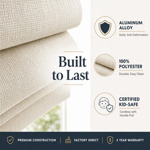 Stores romains sur mesure OEM ODM, stores occultants motorisés sans fil en tissu polyester à économie d'énergie, vente en gros - Product Image 5