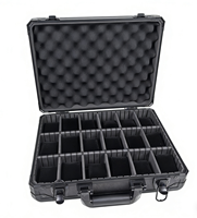 Estuche Organizador de Relojes de Aluminio Negro de 15 Ranuras - Caja de Viaje Portátil Resistente al Agua y a los Golpes con Cierre de Hebilla