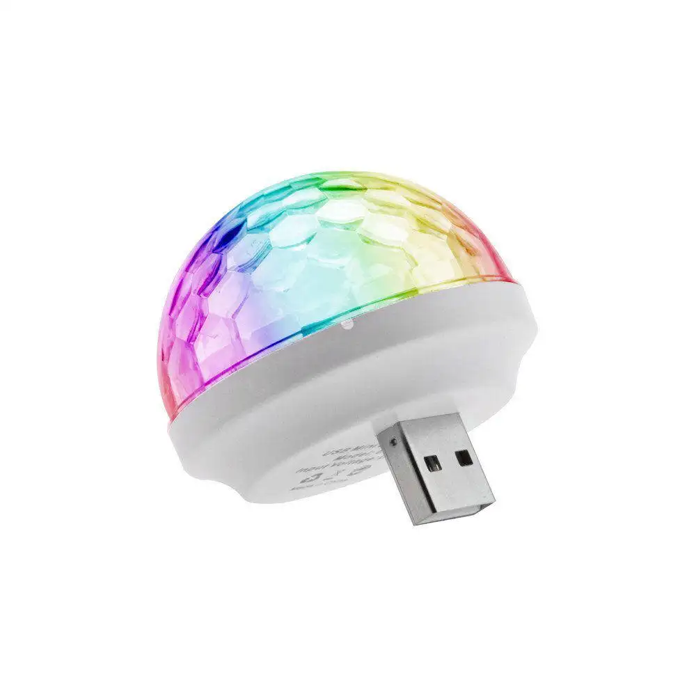 Lumière USB Portable de voiture, boule de fête de famille, lumière colorée pour Bar Club, lampe à effet de scène, éclairage de téléphone Portable