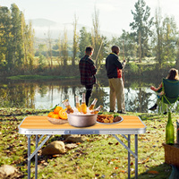 Table pliante moderne en aluminium, petite taille, bleue, légère, facile à transporter pour le camping et les pique-niques, mobilier d'extérieur portable