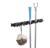 Support mural amovible en acier inoxydable 304 pour balais et serpillères avec 6 crochets – Outils métalliques