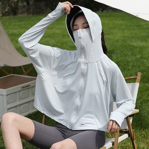 เสื้อแจ็คเก็ตกันแดดสำหรับผู้หญิง UPF50+ สีดำ ผ้าสแปนเด็กซ์/ไนลอน ระบายอากาศ ป้องกันแบคทีเรีย แห้งเร็ว ป้องกันแสงแดดได้อย่างเต็มที่ - Product Image 1