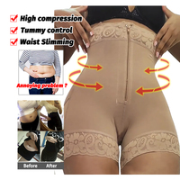Shorts sculptants grande taille avec fermeture éclair réglable, effet sablier BBL, pour amincir le ventre et les fesses, 2 pièces
