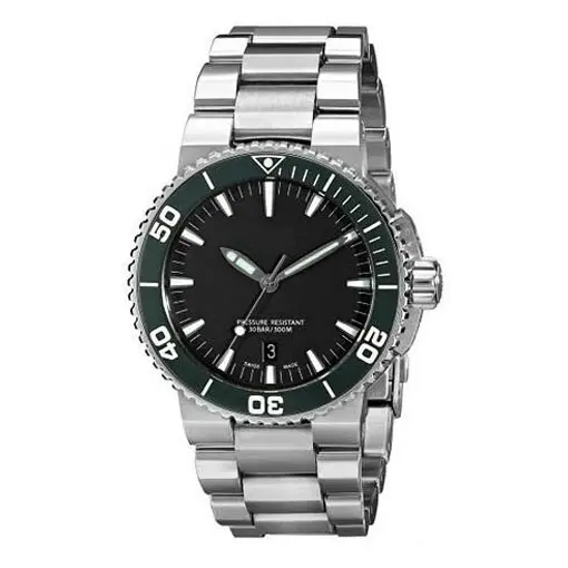 Reloj popular Relojes de pulsera de cuarzo de acero inoxidable para hombres de color plateado de lujo personalizados
