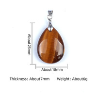 Bohème 18*25mm Cristal Agate Goutte Pierre Boucle Couleur Pierre Collier Matériel Cristal Transparent.