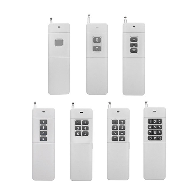 CHJ Industrial 4-Button Universal Wireless RF Remote Control 3000m Long Range 433/315MHz Fix/Learn Code ABS Smart Home