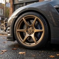 Jantes en alliage forgé personnalisées en satin doré à 5 branches, 17, 18, 19, 20 pouces, 5x114.3, 5x112, 5x100 pour Nissan GTR, Subaru WRX, Honda Civic