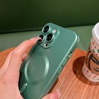 Étui de protection magnétique métallique de luxe en TPU+PC pour modèles 17/16 Pro Max/14/15, design peint par pulvérisation