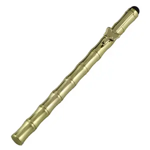 Bamboe Vorm Messing Pen Handgemaakte Diy Gouden Koper Roller Bamboe Pen Met Touch Stylus