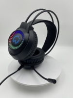 Headset Gaming Berkabel Over Ear dengan Lampu RGB USB+3.5mm, Headphone Gamer dengan Mikrofon & Headband yang Dapat Disesuaikan, Colokan USB 3.5mm Siberia S-G7