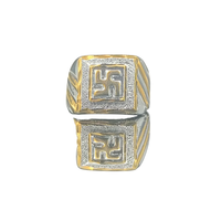 DIVYORO Bague de mode pour homme plaquée or de qualité supérieure en laiton cuivré, bijou classique et élégant pour mariage, festival, fête et usage quotidien