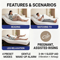 Matelas intelligent en soie glacée respirante certifié Oeko-Tex avec moteur Okin et adaptation du sommeil par IA, sommeil profond sans bruit pour toute la famille