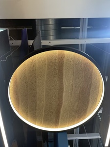 Hiện đại nhôm đèn chùm đèn Mặt dây chuyền tự nhiên travertine Gỗ Trái đất kết cấu nâng cao trần chiếu sáng đồ đạc cho nhỏ - Product Image 4