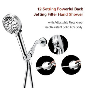 Adjustable <b>Shower</b> Head SSK791 Chrome Plated Round Portable With Flow <b>Control</b> Button - Product Image 5