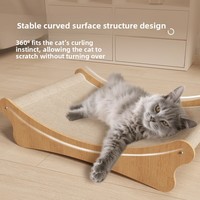 Nouveau Lit de repos pour chat moderne avec griffoir intégré, résistant à l'usure, aux rayures et aux miettes, pour usage intérieur, en carton, Fournitures pour animaux de compagnie